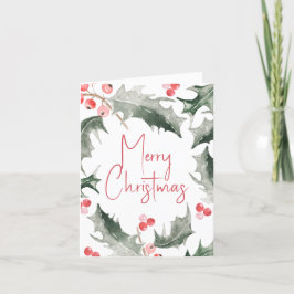 Kerst Kaarten Waterverf Botanische Holly