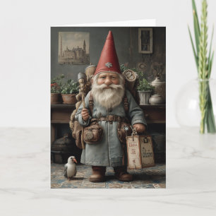 Kerst Kabouter Oude Reisiger Feestdagen Kaart