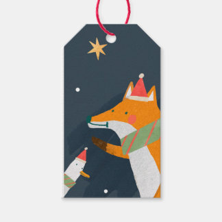 KERST KADOORTAGS VOS EN EEND CADEAULABEL
