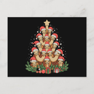 Kerst Kameel Boom Xmas Familie Vakantie Seizoen Feestdagenkaart