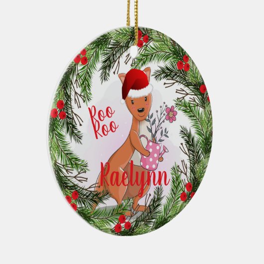 Kerst Kangaroo Keramisch Ornament (Rechts)