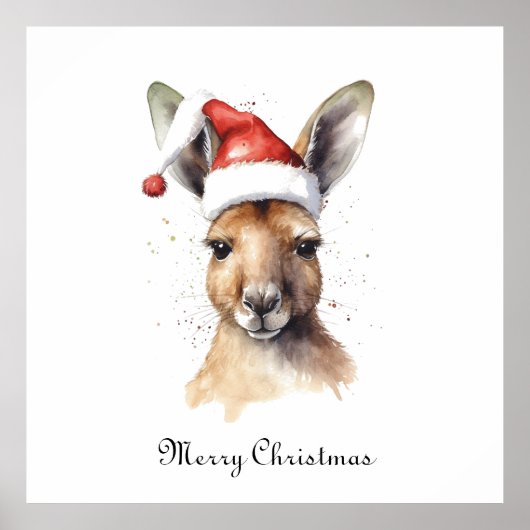 Kerst Kangoeroe, aanpasbaar Poster (Voorkant)