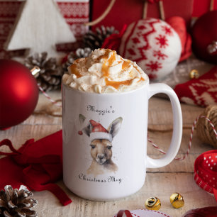 Kerst Kangoeroe, aanpasbaar Tweekleurige Koffiemok