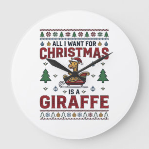 Kerst Kangoeroe Slee Fun Holiday T-Shirt Ontwerp Grote Klok