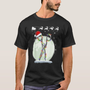 Kerst Kapper Kapsalon Schaar Met Kerstman H T-shirt