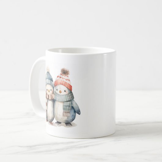 Kerst Karakters Penguin Coffee Mok (Voorkant links)
