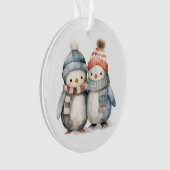 Kerst Karakters Pinguïn Acryl Ornament (voorkant)