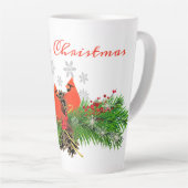 Kerst Kardinaal en Groen Latte Mok (Rechterhoek)