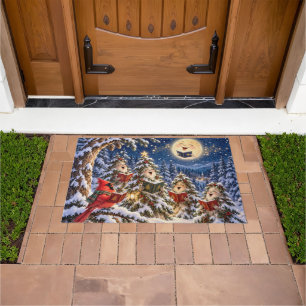 Kerst Kardinaal en Winter Boom Koor Deurmat