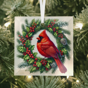 Kerst Kardinaal Glas Ornament