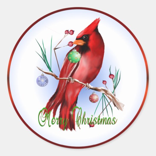 Kerst Kardinaal Sticker (Voorkant)