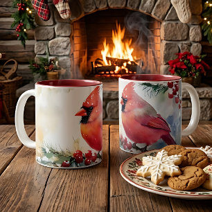 Kerst Kardinaal Tweekleurige Koffiemok