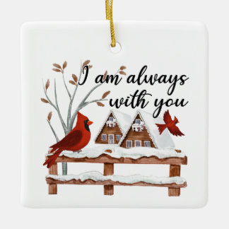 Kerst Kardinaal Verlies van Man Altijd Met U Keramisch Ornament