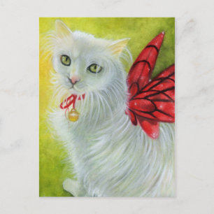 Kerst Kat Crimson Wings Briefkaart