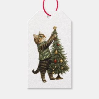 KERST KAT EN BOOM CADO TAG CADEAULABEL