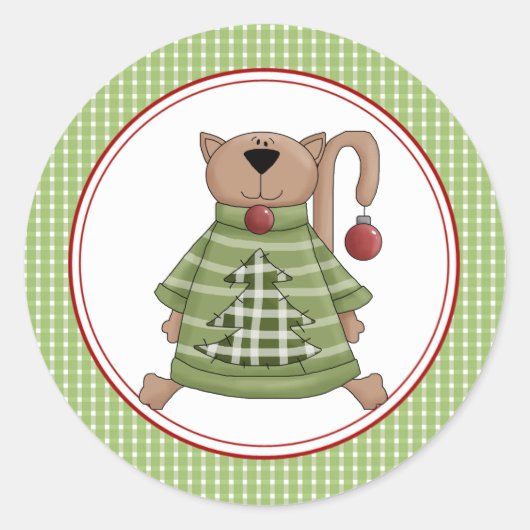 Kerst Kat Envelope Stickers (Voorkant)