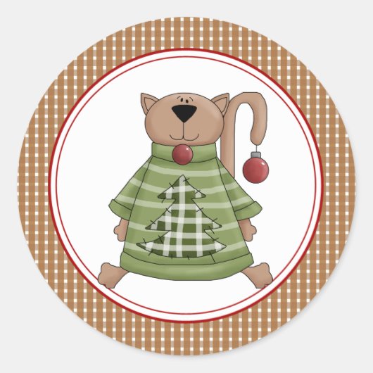 Kerst Kat Envelope Stickers (Voorkant)