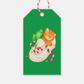 Kerst Kat in een schoen cadeau label Cadeaulabel (Voorkant)