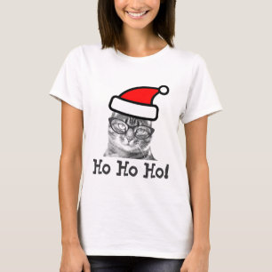 Kerst kat t shirt Ho Ho Ho!