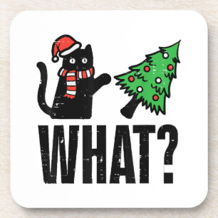 Kerst Kat Tipping Xmas Boom Grappig Bier Onderzetter