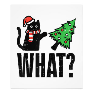 Kerst Kat Tipping Xmas Boom Grappig Foto Afdruk