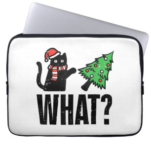 Kerst Kat Tipping Xmas Boom Grappig Laptop Sleeve
