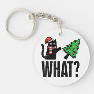 Kerst Kat Tipping Xmas Boom Grappig Sleutelhanger