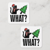 Kerst Kat Tipping Xmas Boom Grappig Vierkante Visitekaartje (Voorkant / Achterkant)
