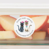 Kerst Katten Gepersonaliseerde Gift Wrapping Label (Aangebracht)