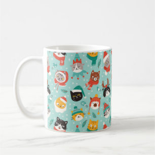Kerst Katten In Vakantie Truien Patroon Koffiemok