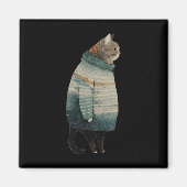 Kerst Katten Leuke Kitten Huisdier Dikke Grijze Ka Magneet (Voorkant)