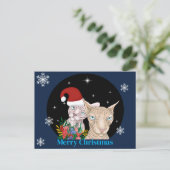 Kerst Katten onder de sterrenhemel Briefkaart (Staand voorkant)