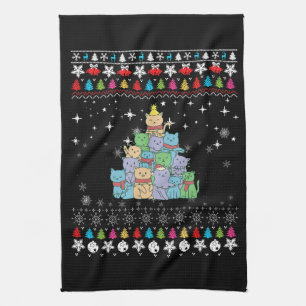 Kerst Kattenboom Lelijke Kerst Theedoek