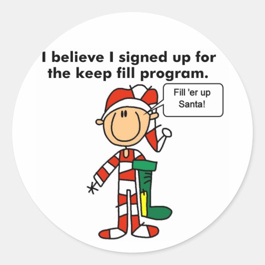 Kerst Keep Fill Programma Tshirts en Geschenken Ronde Sticker (Voorkant)