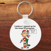 Kerst Keep Fill Programma Tshirts en Geschenken Sleutelhanger (Voorkant)