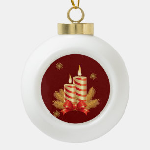 Kerst Keramische Balornament, Kerst Kaars Bal Ornament