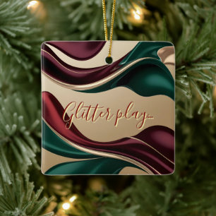 Kerst keramische ornament in een stijlvolle grafis