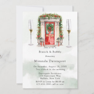 Kerst Kerk Deur Winter Brunch & Bubble Kaart