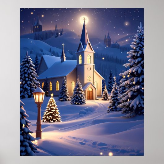 Kerst Kerk Poster (Voorkant)