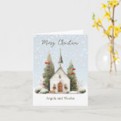 Kerst Kerk Religieus Kaart (Gele Bloem)