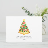 Kerst Kermis Pizza Liefde Feestdagenkaart (Staand voorkant)