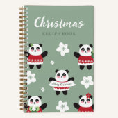 Kerst Kersenbloesem Panda Notitieboek (Voorkant)