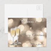 Kerst-kerst-champagnebril Feestdagenkaart (Voorkant / Achterkant)