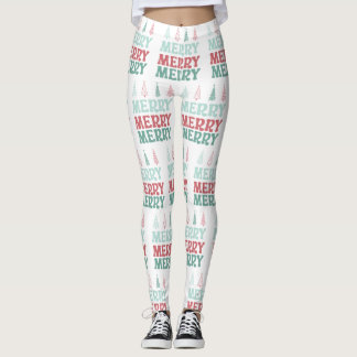 Kerst Kerst Kerst met Pastel Boho Kerstbomen Leggings