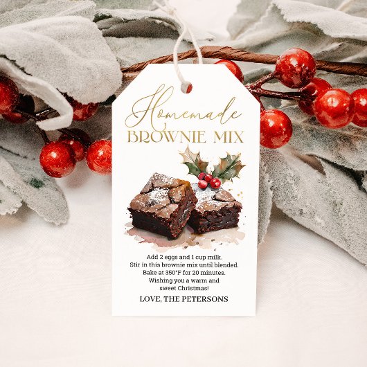 Kerst Kerst lekkernij Brownie Mix Cadeaulabel