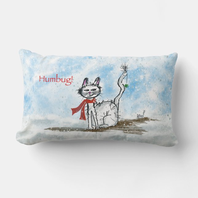 Kerst-kerst met bruine kat kussen (Voorkant)