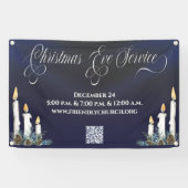 Kerst Kerstavond QR Code Candlelight Service Spandoek (Horizontaal)