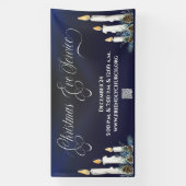 Kerst Kerstavond QR Code Candlelight Service Spandoek (Verticaal)