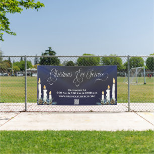 Kerst Kerstavond QR Code Candlelight Service Spandoek