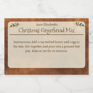 Kerst kerstbrood Mix Persoonlijke Bruine Voedselcontainer Etiket